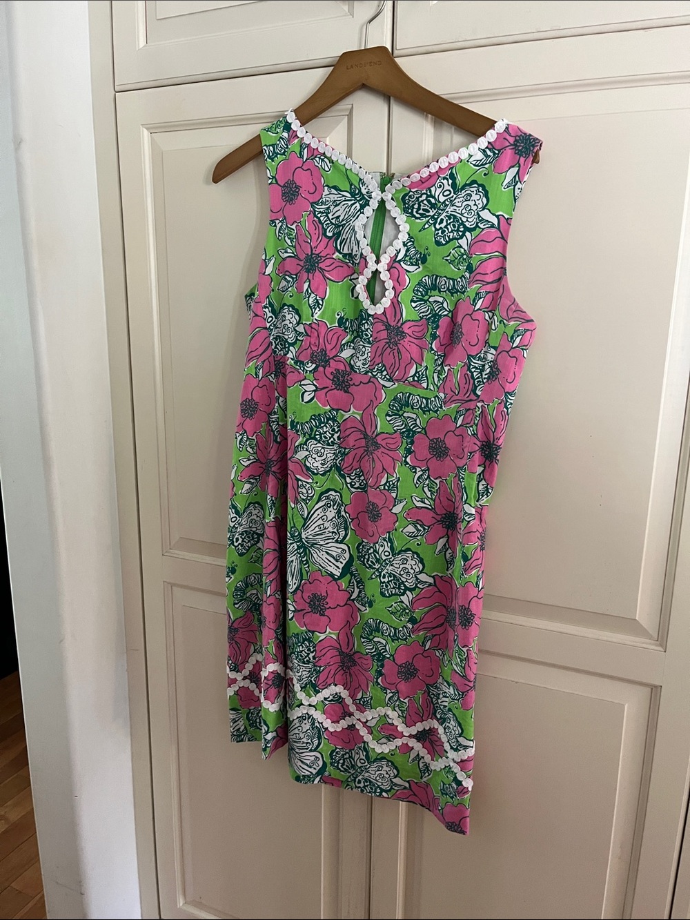 Lilly Pulitzer Lime Green Dress with Pink Label Trim